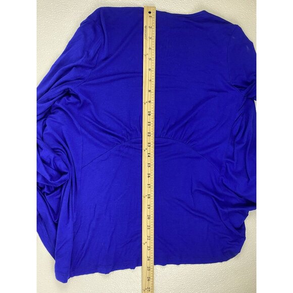 Massimo XS Vibrant Blue Open Front Cardigan With Long Sleeves & Asymmetric Hem - Picture 5 of 10